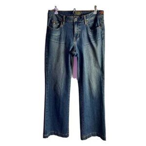 WORN Brand Jeans~Women’s Dark Wash Denim Flared Jeans Sz 10